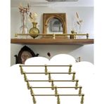 Dekoratif Raflar Için Pirinç Raf Rayları, Devrilme Önleyici Korkuluk Çubukları 1 2 3 4 5'li Paket, Kitaplık Boru Bariyer Tutucuları(5 Pack,76in/193cm)