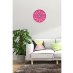 Dekoratif Renkli Daire Beton Duvar Saati 26 Cm - Fuşya