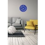 Dekoratif Renkli Daire Beton Duvar Saati 26 Cm - Koyu Mavi