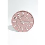 Dekoratif Renkli Daire Beton Duvar Saati 26 Cm - Pudra Pembe