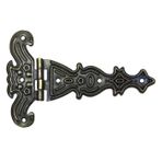 Dekoratif, Sac Tek Kuyruklu Menteşe - 69X102 Mm, Büyük, Antik, 100 Adet - Lisinya