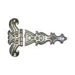 Dekoratif, Sac Tek Kuyruklu Mentese - 69X102 Mm, Buyuk, Nikel, 1 Adet