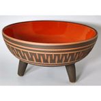 Dekoratif Sunum Kasesi, Seramik Ayaklı Sunum Kasesi, Servis Kasesi, Servis Tabağı, Kase, Tabak (Turuncu, 25 Cm)