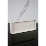 Dekoratif Sunum Tepsisi Tabağı Beton Sunumluk 10X25 cm Beyaz