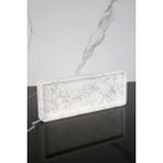 Dekoratif Sunum Tepsisi Tabağı Beton Sunumluk 10X25 cm Gümüş Spreyli