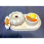 Dekoratif Tabak Üzerinde Halloween Balkabağı ve Mini Kabaklar Soya Wax Mum Seti - 1 Adet
