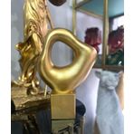 Dekoratif Taş Biblo Halka Ev Ofis Aksesuarı GOLD