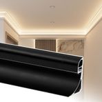 Dekoratif Tavan Çıtası Alüminyum Profil LED Şerit Asma Tavan Siyah Köşe Kalıplama Tavan/Zemin/Duvar için 10 m (32,8 ft) Dekorasyon Çözümü i
