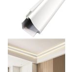 Dekoratif Tavan Dökümü, Difüzörlü LED Tavan Dökümü, Yatak Odası için Dolaylı Alüminyum Aydınlatma Profili | 8 m (26,2 ft) LED Işık Şeridi