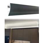 Dekoratif Tavan Kalıplama, Aydınlatma Kanallı Del Tavan Kalıplama, Alüminyum Dekoratif Profil, Del Işık Şeritleri için, Siyah ve Beyaz Koridor Döşemesi, 1,7 m (5,6 ft) -