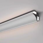 Dekoratif tavan kalıplama, modern beyaz korniş LED profilli, 8 mm LED şerit aydınlatma, tavan ve duvarlar için, alüminyum profil, 8 m / 26,2 inç, çift FA tasarım