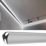 Dekoratif Tavan Pervazı, Dolaylı Aydınlatma için Boğaz Pervazı, LED Şerit Çift Kanallı LED Tavan Pervazı, Ağır Hizmet Tipi Alüminyum Profil, Kaplama