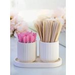 Dekoratif Tepsili Set - 4 Parça Çok Amaçlı Dekoratif Banyo Seti & Mumluk