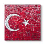 Dekoratif Türk Bayrağı Tablosu 90 x 90