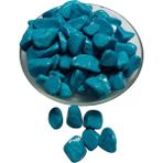 Dekoratif Turkuvaz Mavisi Renginde Boyalı Vernikli Orta Büyüklükte (10-25MM) Çakıl Taşı 350 gr
