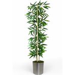 Dekoratif Yapay Yapraklı 3 Gövde Bambu Ağacı 120 cm Bambu metal saksı svm.1272