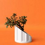 Dekoratif Yarım Sütun Saksı 15CM - Beyaz