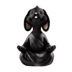 Dekoratif Yoga Yapan Tavşan Biblo Meditasyon Büyük Boy Tavşan Heykeli Ev Dekoru 18x11.5 cm