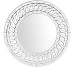 Dekoratif Yuvarlak Duvar Aynası, 90 cm Çap, 4 cm Derinlik, Desenli Çerçeveli venedik ayna