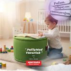 Dekoratif Yuvarlak Puf Orta Sehpa Puf 60x42 Cm Puffymod (Yeşil)