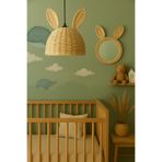 DEKORATTAN Rattan bambu hasır avize be ayna set