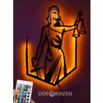 dekoraven Adalet Kadın Rgb Işıklı Kumandalı Tablo rgb