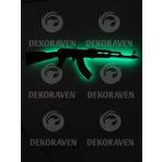 dekoraven Ak-47 Silah Led Işıklı Tablo yeşil