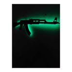 dekoraven Ak47 Silah Led Işıklı Ahşap Tablo 55x30cm Yeşil, ak4712