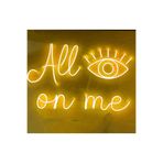 dekoraven All On Me Yazılı Neon Led Tabela Dekoratif Aydınlatma 50X32 Cm Sarı, allonmew