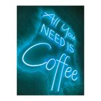 Dekoraven All You Need Is Coffee Kafe Kahve Neon Led Tabela(80X50Cm), allcoffeeturk