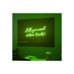 dekoraven All You Need Is Love Nails Tırnak Manikür Pedikür Güzellik Merkezi Kuaför Neon Led Tabela 60x35 cm Yeşil, allneed