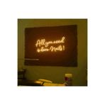 dekoraven All You Need Is Love Nails Tırnak Manikür Pedikür Güzellik Merkezi Kuaför Neon Led Tabela 60X35Cm Sarı, allneed