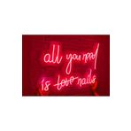 dekoraven All You Need Is Love Nails Tırnak Manikür Pedikür Güzellik Merkezi Kuaför Neon Led Tabela(60x35cm) allneed