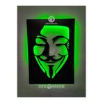 dekoraven Anonymous Led Işıklı Ahşap Tablo yeşil