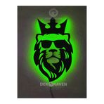 dekoraven Aslan Led Işıklı Duvar Tablosu, aslan55