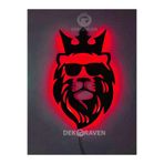 dekoraven Aslan Led Işıklı Tablo kırmızı