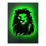 dekoraven Aslan Led Işıklı Tablo Yeşil, aslan122