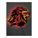 dekoraven Aslan Lion Işıklı Duvar Tablosu, aslannew11