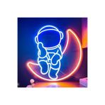dekoraven Astronot & Ay Neon Tabela Neon Yazı Dekoratif Aydınlatma astoronotay