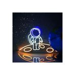 dekoraven Astronot Uzay Neon Tabela Neon Yazı Dekoratif Aydınlatma 60x37cm, astoronot2