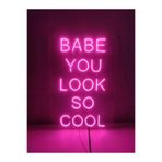 Dekoraven Babe You Look So Cool Neon Led Tabela Dekoratif Aydınlatma, babepinkraven1