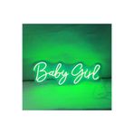 Dekoraven Baby Girl Yazılı Neon Tabela Dekoratif Aydınlatma, babyyeşil40