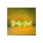dekoraven Baby Girl Yazılı Neon Tabela Dekoratif Aydınlatma Sarı 40x15 cm, babygirl