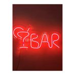 dekoraven Bar Neon Tabela Kırmızı Led Duvar Aydınlatması 54x24 cm, bar1