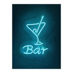 dekoraven Bar Neon Tabela Kokteyl Neon Duvar Dekorasyonu Dekoratif Aydınlatma Turkuaz 50x50cm, barneon1