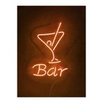 dekoraven Bar Neon Tabela Kokteyl Neon Duvar Dekorasyonu Dekoratif Aydınlatma Turuncu 50x50cm, barneon1