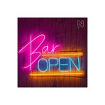 dekoraven Bar Open Açık Neon Yazı Neon Tabela Dekoratif Aydınlatma 90x60 cm, baropen21