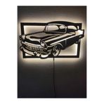 dekoraven Belair Araba Led Işıklı Ahşap Tablo 55x40 cm, belairnew1