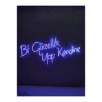 Dekoraven Bi Güzellik Yap Kendine Neon Yazı Neon Tabela Dekoratif Aydınlatma(60X30Cm), bigüzelmaviravenneon