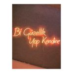 Dekoraven Bi Güzellik Yap Kendine Neon Yazı Neon Tabela Dekoratif Aydınlatma(60X30Cm), turuncugüzellikraven
